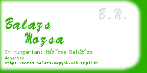 balazs mozsa business card